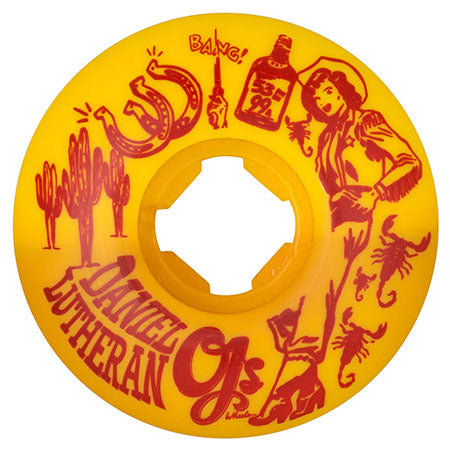 53mm 99a OJ Elite EZ Edge Daniel Lutheran Pro 50-50 Wheels - Orange/Yellow