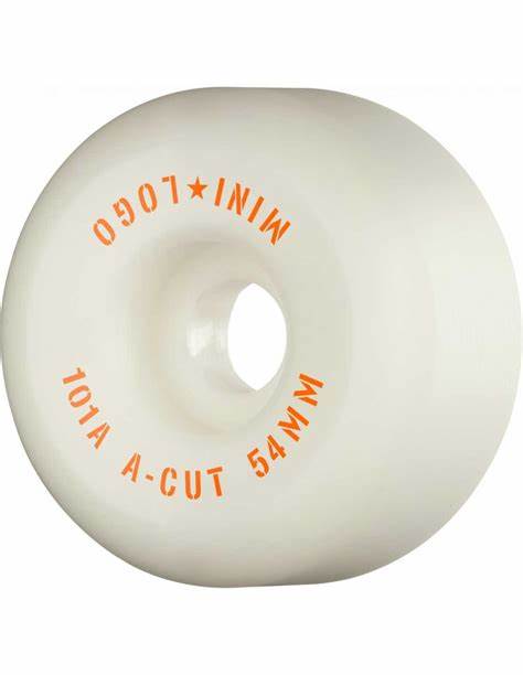 Mini Logo A-Cut White Wheels (101A) - (54mm)