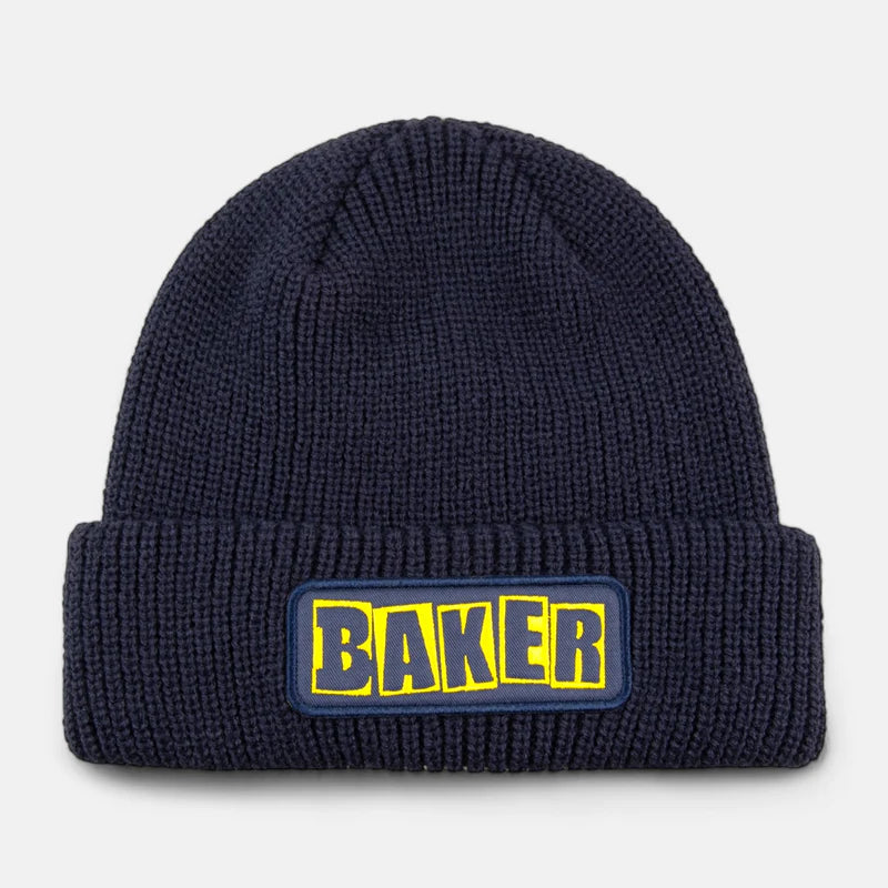 Baker Brand Logo Beanie - (Navy/Yellow)